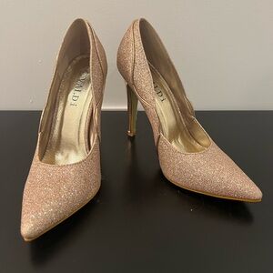 GOLD ROSE SPARKLY heels